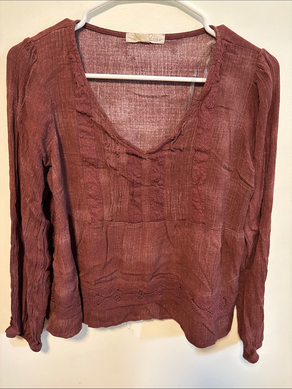 ⭐ 3 for $15 
Rewind Washed Rose Long Sleeve V-Neck Top